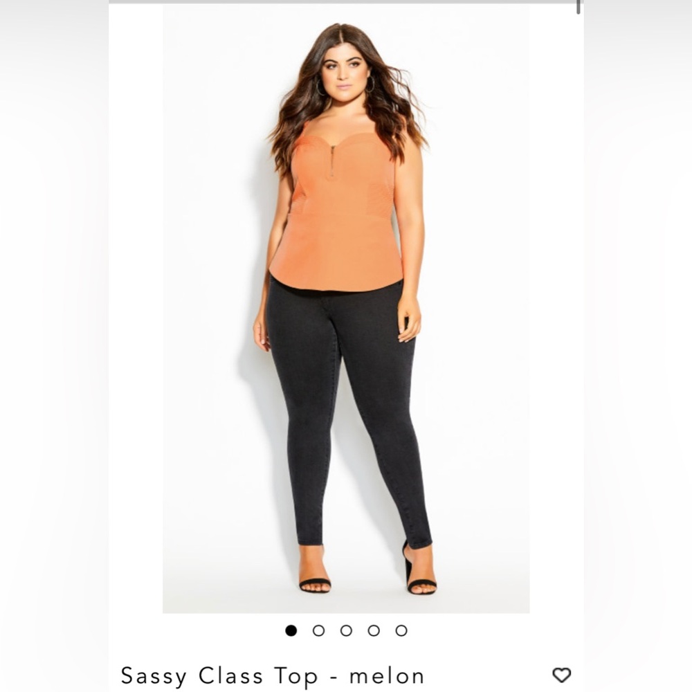 City Chic Mango Camisole with Zipper Detail